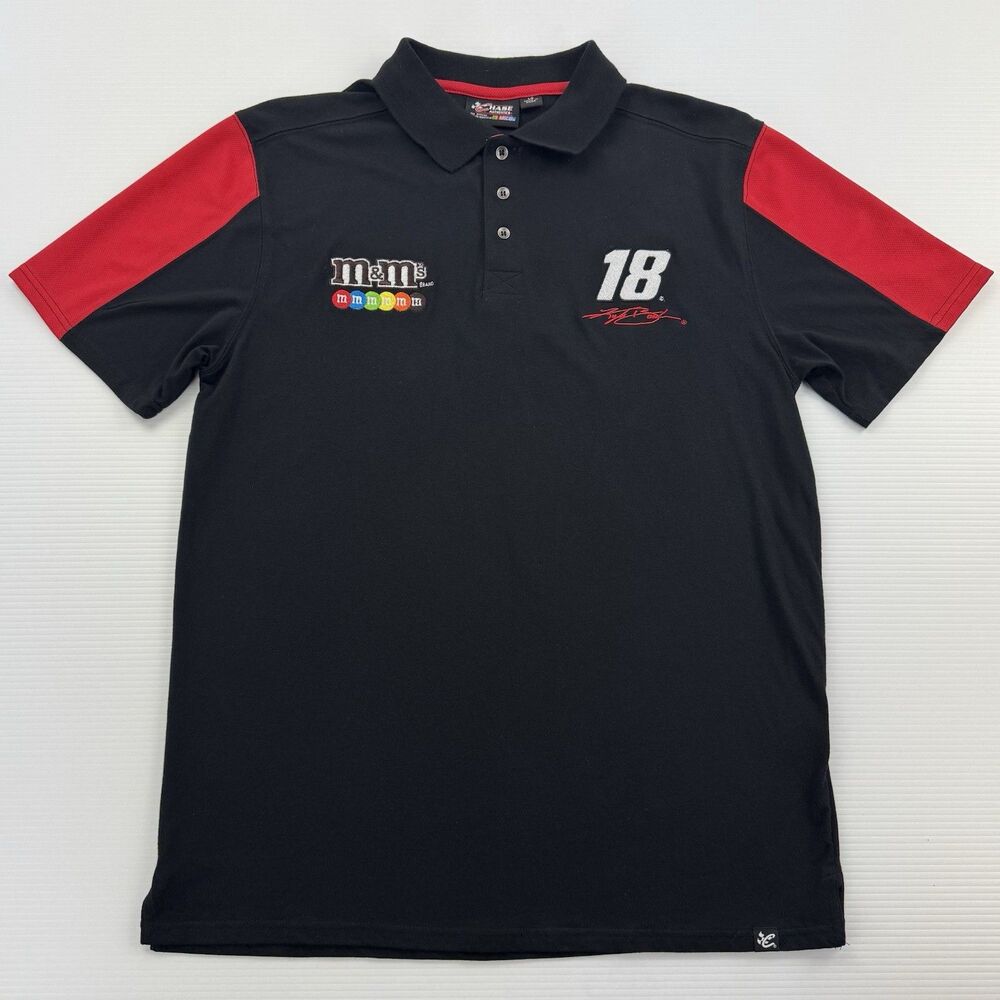 Chase Authentics Kyle Busch #18 M&M’s Racing Polo Shirt Mens Large NASCAR